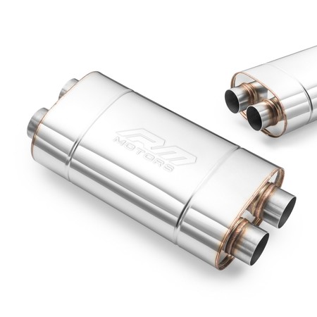 Sports Free-Flow Muffler E006 Elliptical – Without Embossing, Universal, Stainless Steel T304