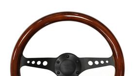 Kierownica 350 mm – drewno, czarna  