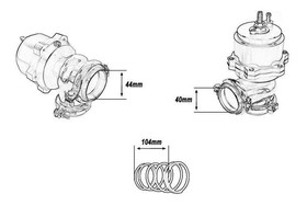 Wastegate zewnętrzny 44mm 1.0 Bar V-Band Niebieski