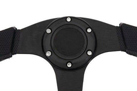 Kierownica sportowa PRO 350 mm czarna skórzana – offset 0 mm
