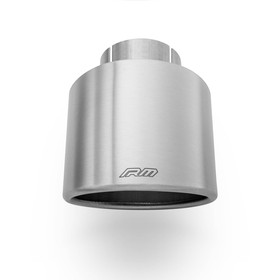 Oval rounded slant exhaust tip stainless steel satin KOZS77/100/63 with clamp