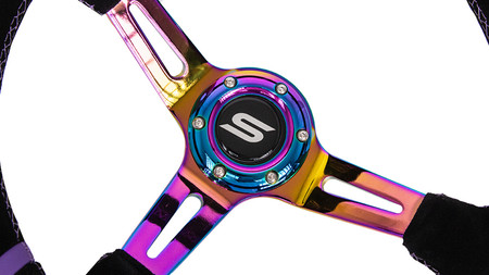 SLIDE steering wheel 350 mm NeoChrome suede - 80 mm offset 