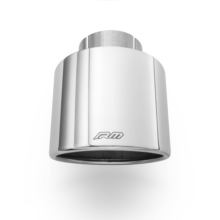 Oval rounded slant exhaust tip stainless steel polished KOZP77/100/63DK with clamp