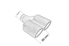 Dual exhaust tip 2×89 mm, inlet 57 mm – carbon, size XL