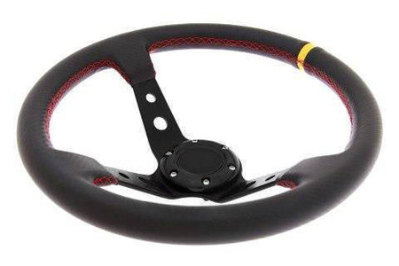 PRO sport steering wheel 350 mm yellow carbon – 80 mm offset