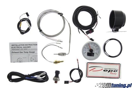Zegar 60mm 4w1 Temperatura Spalin/Volt/Ciśnienie Oleju/Temperatura Depo WBL