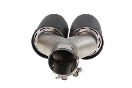 Podwójna końcówka tłumika 2×89 mm, wejście 57 mm – Carbon, rozmiar L