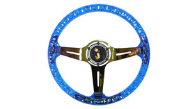 SLIDE steering wheel 350 mm acrylic blue NeoChrome - 70 mm offset 