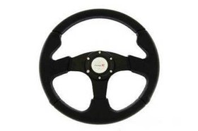 Kierownica sportowa PRO 350 mm czarna skórzana – offset 0 mm