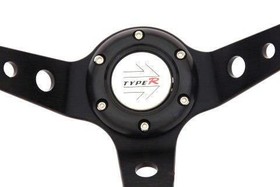 Kierownica sportowa PRO 350 mm żółta carbon – offset 80 mm