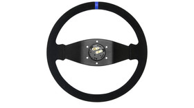 SLIDE steering wheel 350 mm suede black Blue Strip - 90 mm offset