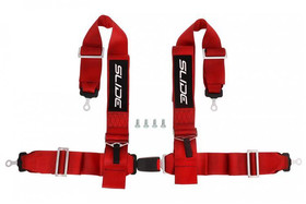 Racing seat belts SLIDE 4p 3" red