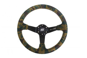SLIDE steering wheel 350 mm suede camo - 80 mm offset