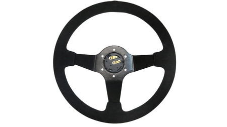 SLIDE steering wheel 350 mm suede hydrographic grey - sport, 90 mm offset