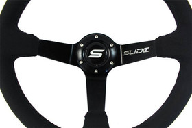 SLIDE steering wheel 350 mm leather black - 90 mm offset