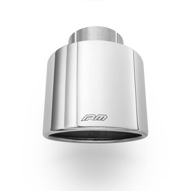 Oval rounded slant exhaust tip stainless steel polished KOZP77/100/63DK with clamp