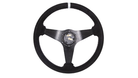 SLIDE steering wheel 350 mm suede silver - 20 mm offset 