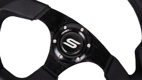 Kierownica SLIDE 350 mm żółta skórzana offset 25 mm