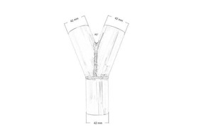 Trójnik wydechu 45st 42/42mm 304SS