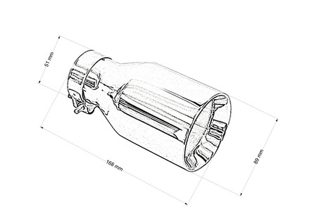 Końcówka tłumika 89 mm, wejście 51 mm – polerowana