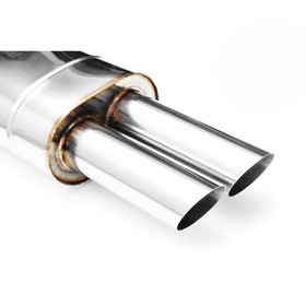 Universal elliptical muffler E105 50/P with embossing