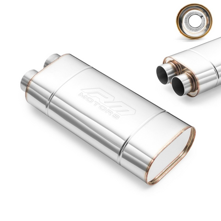 Sport Performance Exhaust Muffler EM010 Elliptical – Without Embossing, Universal, Stainless Steel T304