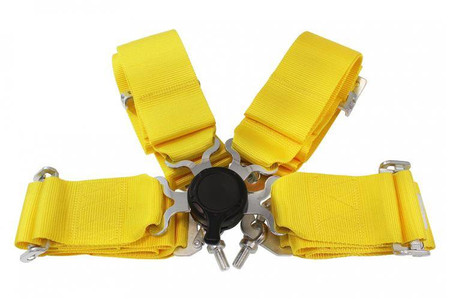 Pasy sportowe 4-punktowe 3" żółte – Quick