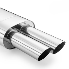 Universal elliptical muffler E105 2X50/P with embossing