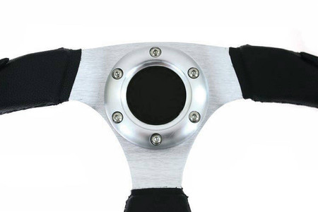 Kierownica sportowa PRO 350 mm czarna skórzana – offset 0 mm