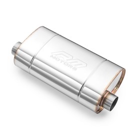 Sport Performance Exhaust Muffler E007 Elliptical – Embossed, Universal, Stainless Steel T304