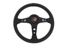 PRO sport steering wheel 350 mm black leather – 80 mm offset
