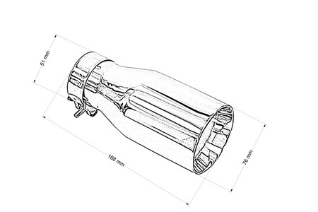 Końcówka tłumika 76 mm, wejście 51 mm – polerowana