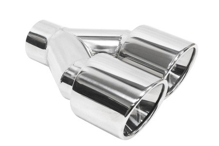 Podwójna końcówka tłumika 2×89 mm, wejście 60 mm – polerowana, prawa