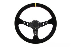 PRO sport steering wheel 350 mm yellow suede – 80 mm offset