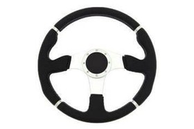 Kierownica sportowa PRO 350 mm czarna skórzana – offset 0 mm