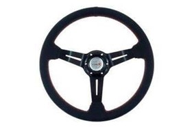 Kierownica sportowa PRO 350 mm czarna skórzana – offset 60 mm