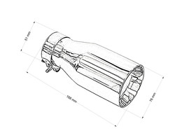 Końcówka tłumika 76 mm, wejście 51 mm – polerowana