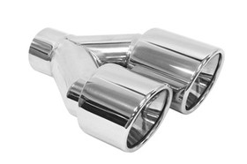 Podwójna końcówka tłumika 2×89 mm, wejście 60 mm – polerowana, prawa