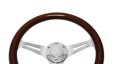 Steering wheel 350 mm – wood, Silver
