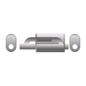 Free flow muffler with electric valve E300 63/300/L