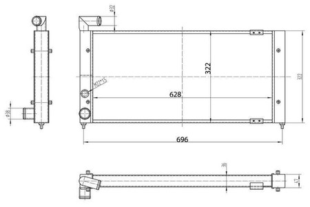 Sportowa chłodnica wody VW Golf II
