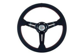 Kierownica sportowa PRO 350 mm czarna skórzana – offset 60 mm
