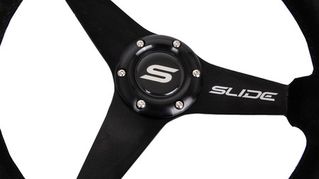 SLIDE steering wheel 350 mm suede yellow - 20 mm offset 