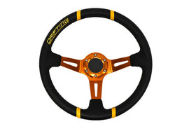 Kierownica sportowa PRO 350 mm czarna skórzana – offset 80 mm