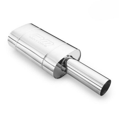 Universal elliptical muffler E208 90R 50 with embossing