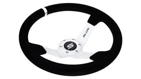 SLIDE steering wheel 350 mm suede white - 90 mm offset 
