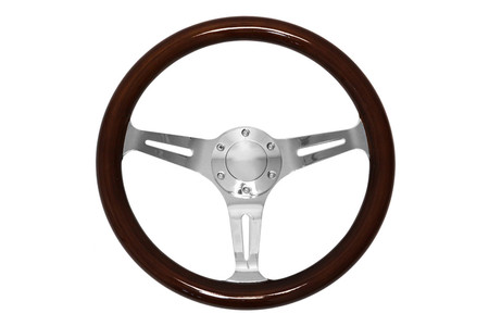 Steering wheel 350 mm – wood, Silver