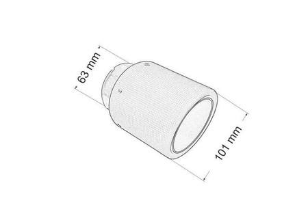 Exhaust tip 101 mm, inlet 63 mm – carbon, size S