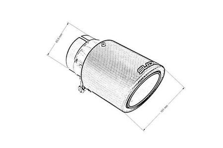 Exhaust tip 101 mm inlet 63.5 mm SLIDE
