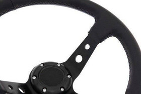 PRO sport steering wheel 350 mm black leather – 80 mm offset